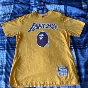BAPE x Mitchell & Ness Lakers Tee “Yellow”
